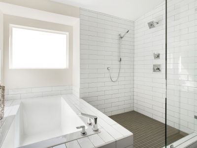 Walk-in Shower with Built-in Niches